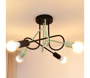 Żyrandol natynkowy OXFORD 4xE27/15W/230V czarny/zielony - Lampy sufitowe - miniaturka - grafika 1
