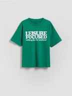 Koszulki dla chłopców - Reserved - T-shirt z nadrukiem - zielony - miniaturka - grafika 1