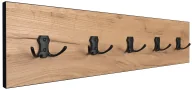 Wieszaki i stojaki - Drewniany wieszak ścienny loft dąb craft + czarny S9-R74 - miniaturka - grafika 1