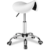 Taborety i hokery - Taboret kosmetyczny EHOKERY Stratum Biały - miniaturka - grafika 1