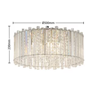 Lucande Limana kryształowa lampa sufitowa, 50 cm - Lampy sufitowe - miniaturka - grafika 3