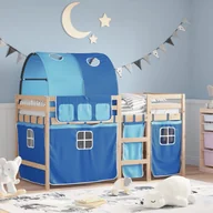 Łóżka dla dzieci i młodzieży - Dziecięce łóżko na antresoli, z tunelem, niebieskie, 90x200 cm Lumarko! - miniaturka - grafika 1