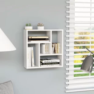 vidaXL Półka ścienna, biała, 45,1x16x45,1 cm, płyta wiórowa vidaXL - Półki do salonu - miniaturka - grafika 1