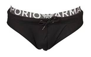 Emporio Armani Swimwear Men's Emporio Armani Logo Band Low Swim Briefs, Black, 52, czarny - Kąpielówki męskie - miniaturka - grafika 1