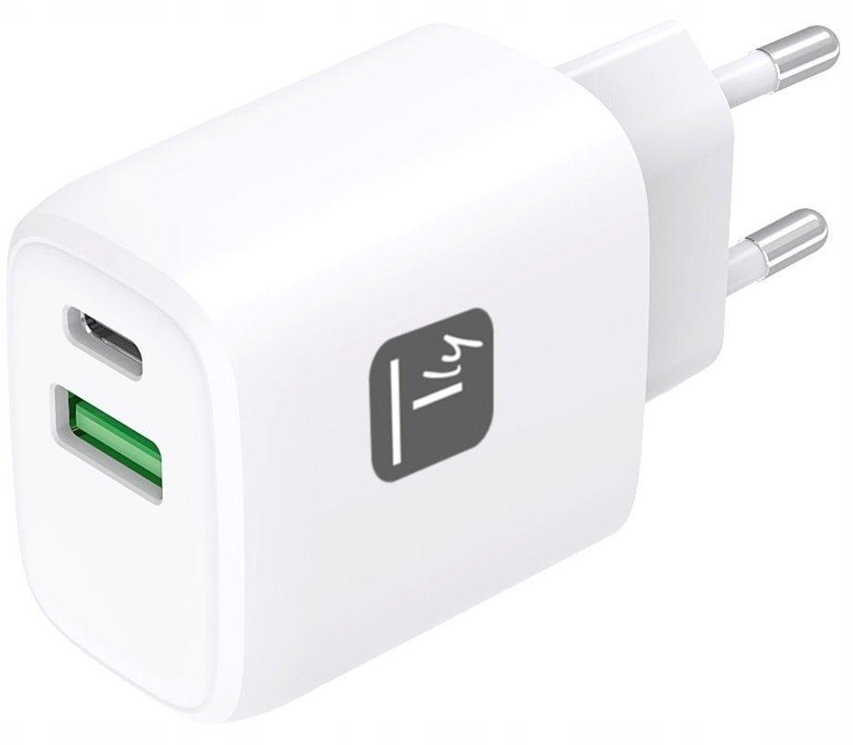 Techly Ładowarka sieciowa GaN USB-C 20W PD i USB-A 18W QC