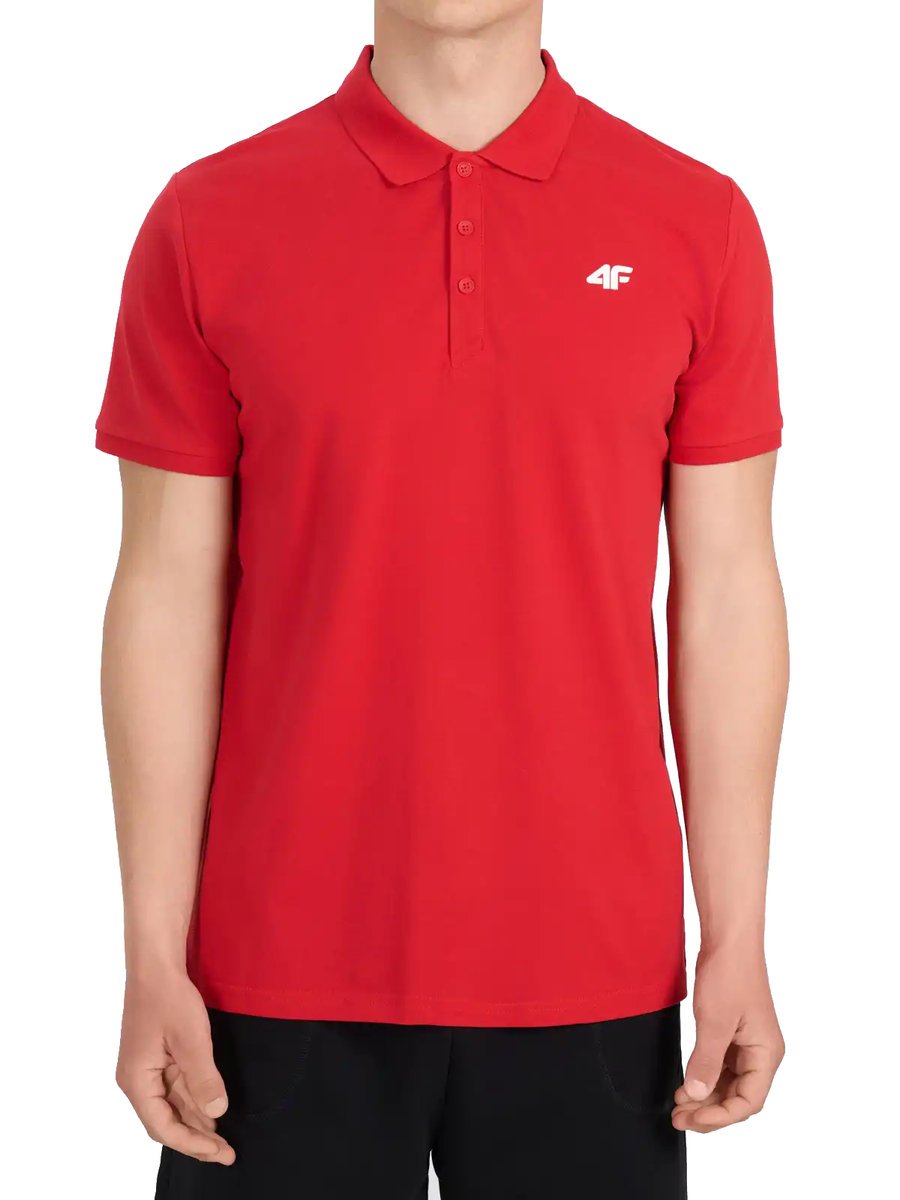 Męska koszulka polo 4F PTSM0771 czerwony 62S 3XL