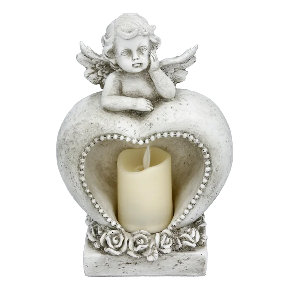 Figura Anioł Zadumy LED Duży Podświetlany Aniołek Stroik Lampion na Cmentarz
