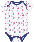 Body dla niemowląt - Biało-granatowe body w żaglówki 9 m 74 cm - miniaturka - grafika 1