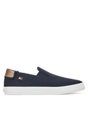 Trampki damskie - Tommy Hilfiger Tenisówki Vulc Canvas Slip-On Sneaker FW0FW08645 Granatowy - miniaturka - grafika 1