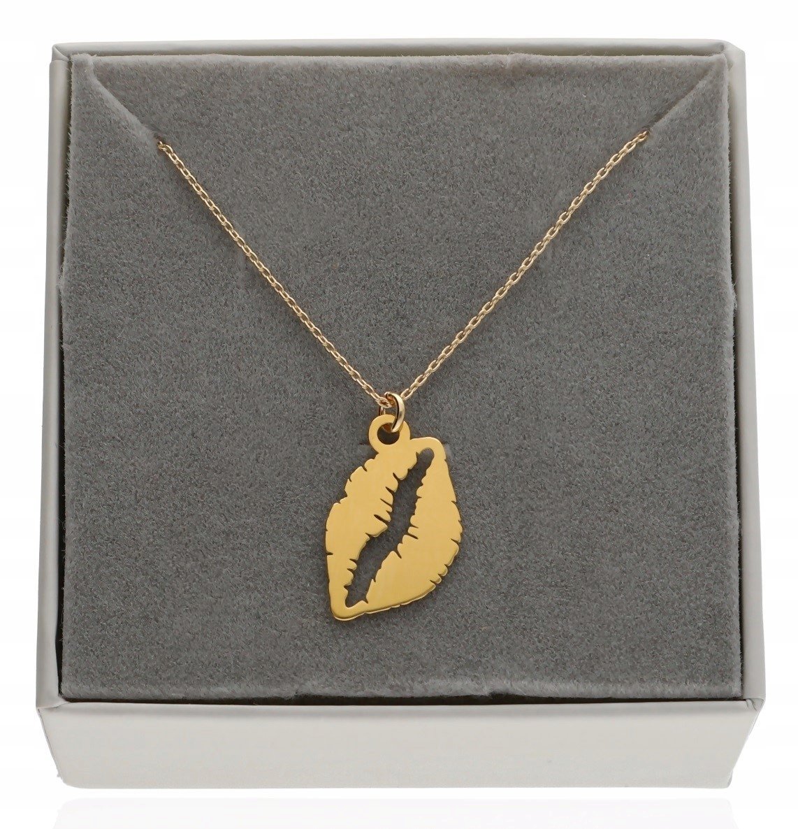 Naszyjnik celebrytka usta z ustami buziak srebro 925 pozłacany 40 cm