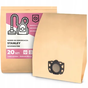 20x Worek do Odkurzacza Stanley SXVC50XTDE Papierowy Duży Torba Worki 2A-W - Worki do odkurzaczy - miniaturka - grafika 1