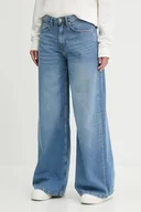 Spodnie damskie - Pepe Jeans jeansy WIDE LEG JEANS MW VINTAGE damskie kolor niebieski PL205015 - miniaturka - grafika 1