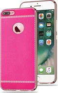 Etui i futerały do telefonów - Etui na telefon komórkowy Apple iPhone 8 Plus Protective Case Bumper Synthetic Leather Pink - miniaturka - grafika 1
