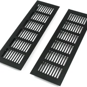 Kratki wentylacyjne - Kratka wentylacyjna aluminiowa prostokątna, 2 sztuki, zewnętrzna, czarna, 250 x 80 mm - miniaturka - grafika 1