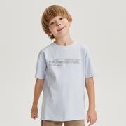 Koszulki dla chłopców - Reserved - Bawełniany t-shirt z napisami - Fioletowy - miniaturka - grafika 1