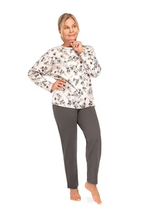 PIŻAMA DAMSKA M DŁUGI RĘKAW SPODNIE GRAFITOWA SZARA BAWEŁNIANA - Piżamy damskie PIŻAMA DAMSKA M DŁUGI RĘKAW SPODNIE GRAFITOWA SZARA BAWEŁNIANA - Piżamy damskie - miniaturka - grafika 1