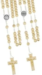Różaniec drewniany jasne drewno 8mm + GRAWER - Różańce - miniaturka - grafika 1