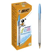Długopisy - BIC 929074 Cristal Fun - zestaw długopisów 20 turkusowych - miniaturka - grafika 1
