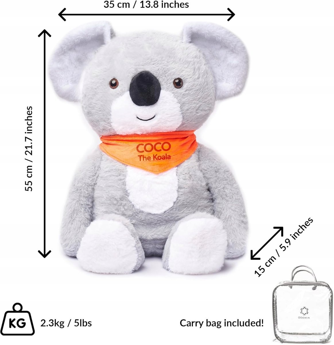 MIŚ KOALA PLUSZAK OBCIĄŻENIOWY MASKOTKA DLA DZIECI ADHD AUTYZM LĘKI 2,3KG