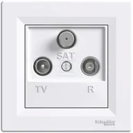 Gniazdka elektryczne - Gniazdo RTV-SAT przelotowe 4dB, białe ASFORA - miniaturka - grafika 1