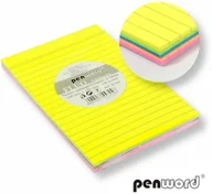 Szkolne artykuły papiernicze - Penword Notes samoprzylepny w linię mix 100x150mm 100K - miniaturka - grafika 1