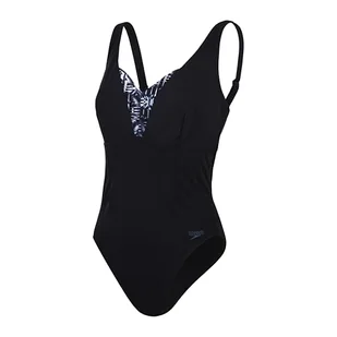 Speedo Damski strój kąpielowy z nadrukiem OpusGem DD+ 1 sztuka | Bielizna modelująca | Stroje kąpielowe plażowe i wakacyjne, czarny/szary oksydowany/biały, 32 - Stroje kąpielowe - miniaturka - grafika 1