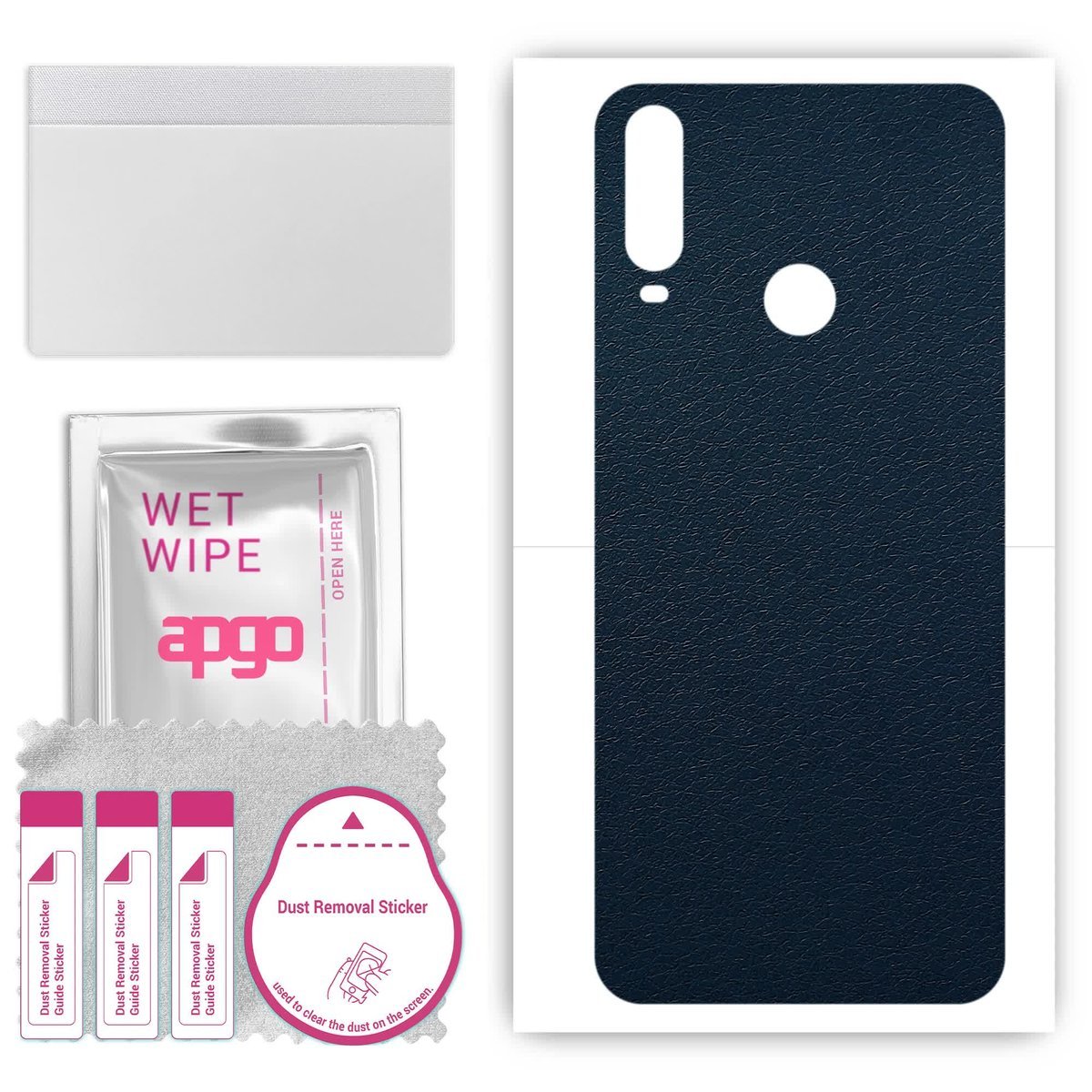 Folia naklejka skórka strukturalna na TYŁ do LG W31 Plus - Skóra Granatowa - apgo SKINS