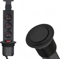 Gniazdka elektryczne - Daming GNIAZDO 3X 230V WYSUWANE DO BIUREK DAMING - miniaturka - grafika 1