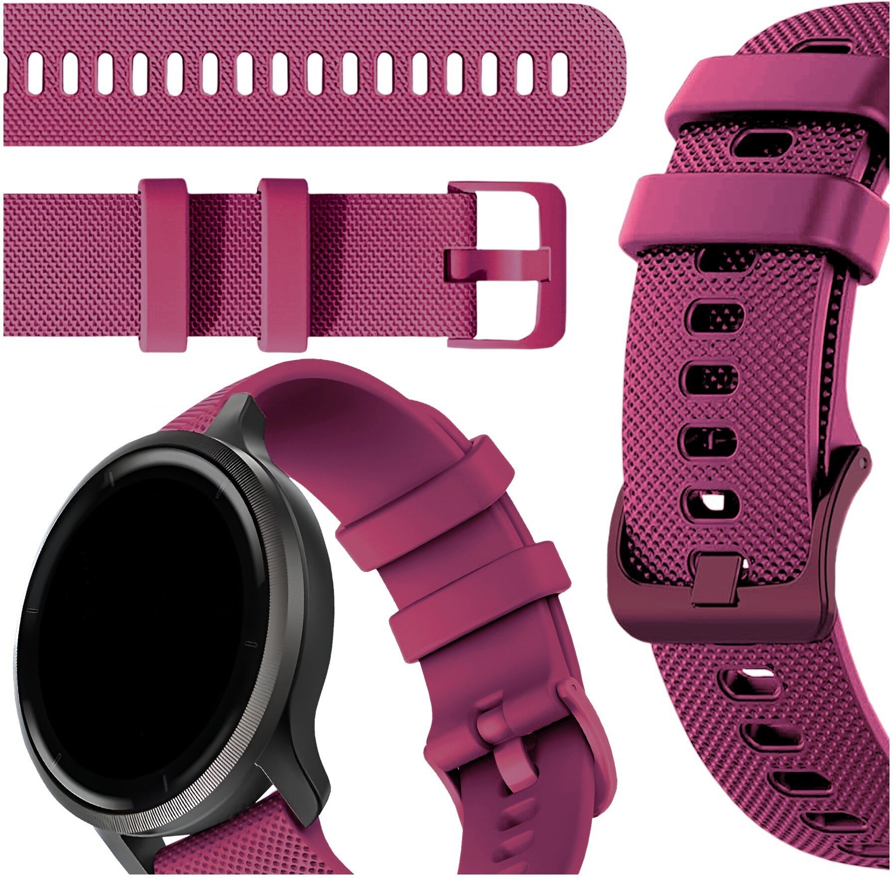 ChronSmarta Pasek ChronSmarta do smartwatch'a Samsung Galaxy Watch 4 5 6 7 Classic Pro Malinowy