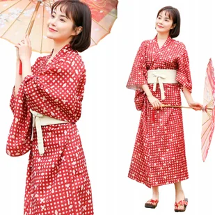 Strój Japonki Dla Kobiet Japońskie Przebranie Kimono Karnawał Halloween Xl - Stroje karnawałowe - miniaturka - grafika 1