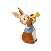 Figurki dekoracyjne - Figurka Królik z trąbką 15 cm - miniaturka - grafika 1