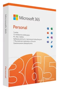 Microsoft 365 Personal FPP (Box) 32/64 ML Licencja na 1 rok - Oprogramowanie dedykowane - miniaturka - grafika 1