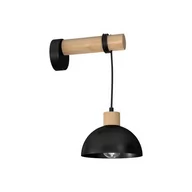 Lampy ścienne - Milagro Kinkiet ERIK Black/Wood 1XE27 MLP7224 - miniaturka - grafika 1