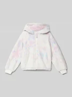 Bluzy dla dziewczynek - Bluza rozpinana o kroju regular fit z pluszu z prążkowanymi ściągaczami - miniaturka - grafika 1