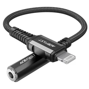 Acefast Acefast kabel audio MFI Lightning - 3,5mm mini jack (żeński) 18cm, AUX czarny (C1-05 black) C1-05-L-3,5mm black - Kable - miniaturka - grafika 1