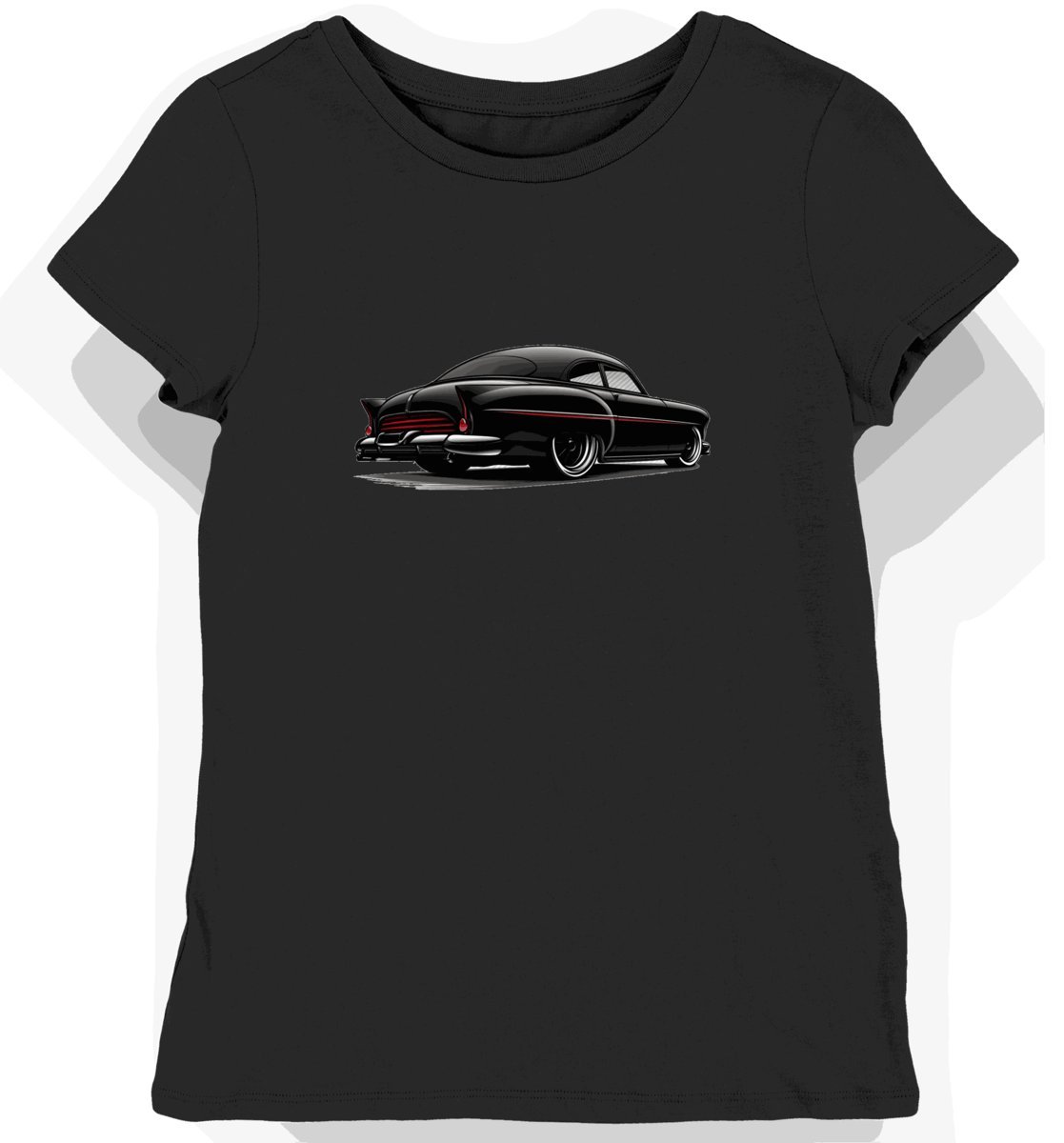 Koszulka damska czarna z Grafiką Klasycznego Hot Roda XXL