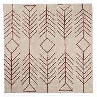 Dywany - Dywan bawełniany 200 x 200 cm beżowy z brązowym AKOREN - miniaturka - grafika 1