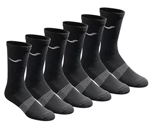 Saucony Multi-pack Mesh Wentylacja Comfort Fit Performance Crew Skarpetki dla mężczyzn Skarpety do biegania, czarna stopa masywna (6 par), Rozmiar butów: 8-12, Czarna masywna stopa (6 par), Shoe Size: - Skarpetki damskie - miniaturka - grafika 1