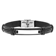 Bransolety męskie - Męska bransoletka skórzany pasek z blaszką do graweru - miniaturka - grafika 1