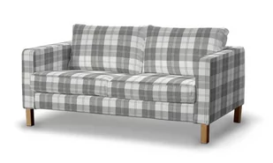 Dekoria pl pl Pokrowiec na sofę Karlstad 2-osobową nierozkładaną krótki krata szaro-biała 165 x 89 x 64 cm Edinburgh 5901249696731 - Pokrowce na meble - miniaturka - grafika 1