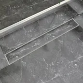 Syfony - vidaXL vidaXL Odpływ/Spust przysznicowy liniowy 830x140 mm, stal nierdzewna - miniaturka - grafika 1