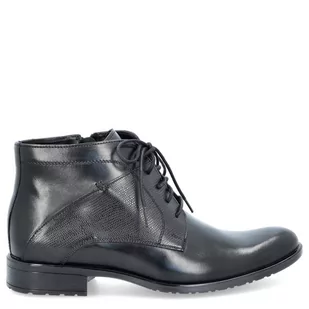 Eleganckie buty męskie zimowe - TAPI D-2372 CZARNE - Półbuty męskie - miniaturka - grafika 3
