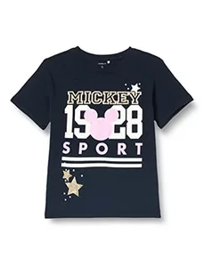 NAME IT Koszulka dziewczęca NKFAXINA Mickey SS Loose Top WDI, ciemny szafir, 146/152 - Koszulki dla dziewczynek - miniaturka - grafika 1