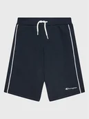 Spodenki damskie - Champion Szorty sportowe Script Logo 306147 Granatowy Regular Fit - miniaturka - grafika 1
