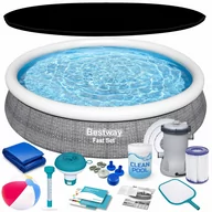 Baseny ogrodowe - Basen ogrodowy rozporowy okrągły rodzinny dla dzieci 366x76cm Bestway 16w1 - miniaturka - grafika 1