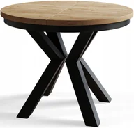 Stoły - Stół rozkładany 120/200 Loft Okragły nogi metal - miniaturka - grafika 1