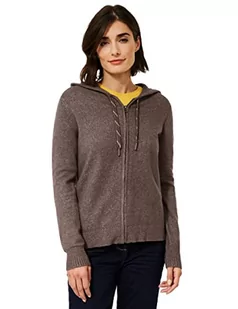Cecil Damska bluza z kapturem, kardigan, ciemnoszarobrązowy melanż, XXL - Bluzy damskie - miniaturka - grafika 1