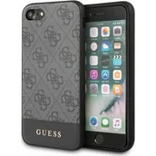 Etui do tabletów - Guess 4G Bottom Stripe Collection etui na iPhone SE 2020 / 8 / 7 szare GUHCI8G4GLGR - miniaturka - grafika 1