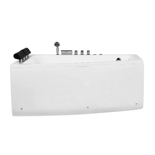 Wanna narożna prawa LED z hydromasażem 182 x 122 cm biała SERRANA - Wanny - miniaturka - grafika 1