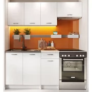 Meble kuchenne - Komplet 5 białych szafek kuchennych Nigella 3S - miniaturka - grafika 1